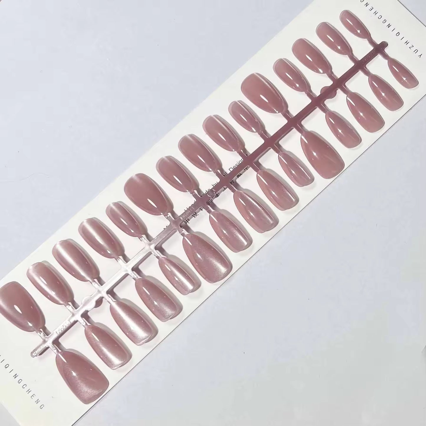Chic Deep Pink Cat-Eye Press-On Nails Set 30 Pieces (T1040)