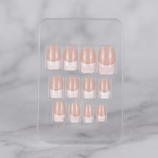 oft Pink & White Square Press-On Set