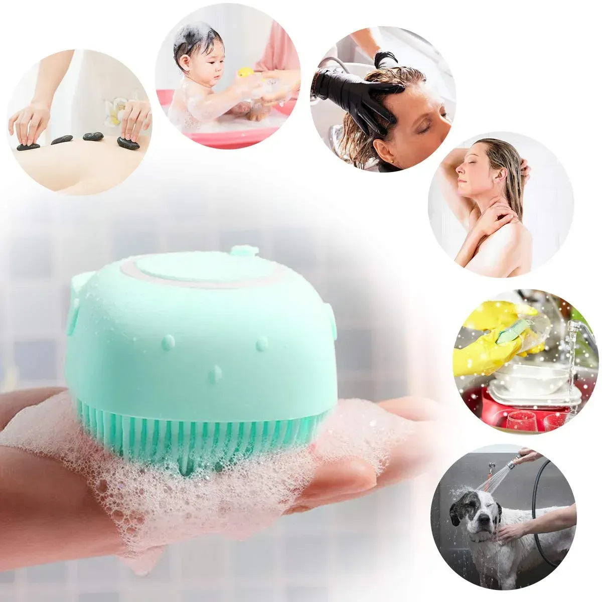 2 In 1 Silicone Shower Brush