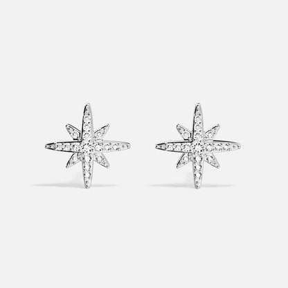 Sterling Silver Eight-pointed Star Stud Earrings for Women