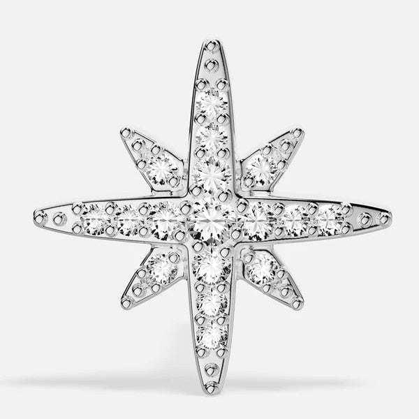 Sterling Silver Eight-pointed Star Stud Earrings for Women