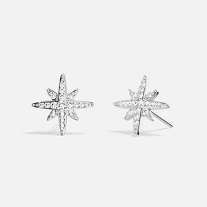Sterling Silver Eight-pointed Star Stud Earrings for Women