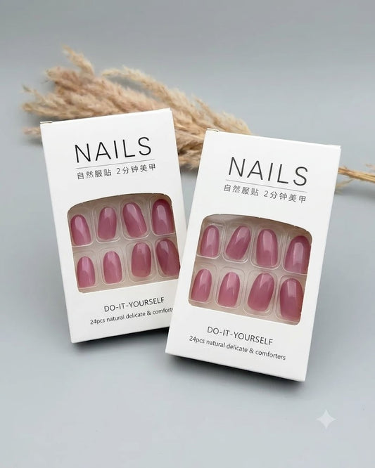 Chic Sheer Lavender Press-On Nails Set 24 Pieces