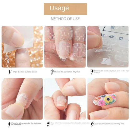 Nail Stickers Glue Sheets (12 tabs per sheet) Double Sided Nail Adhesive Stickers