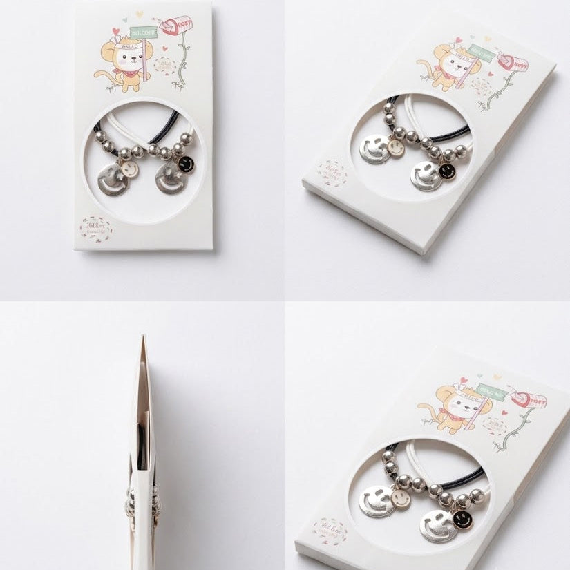 Minimalist Smiley Face Cord Bracelet Set
