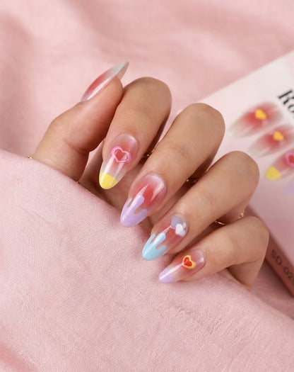 Pretty Pink Heart Cat Eye 24 pcs - Free Sticker Sheet