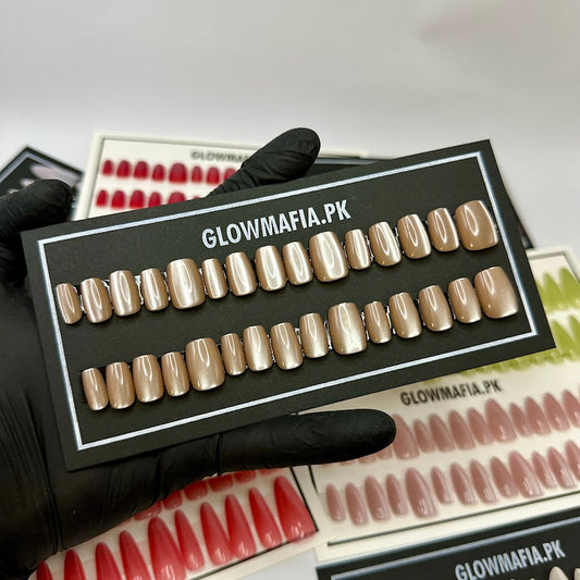 Velvet Caramel Nude Press-On Nails Set 30 Pieces (T-1009)
