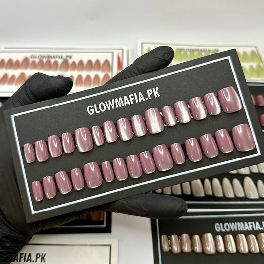 Velvet Pearl Pale Pink Press-On Nails Set 30 Pieces (T1016)