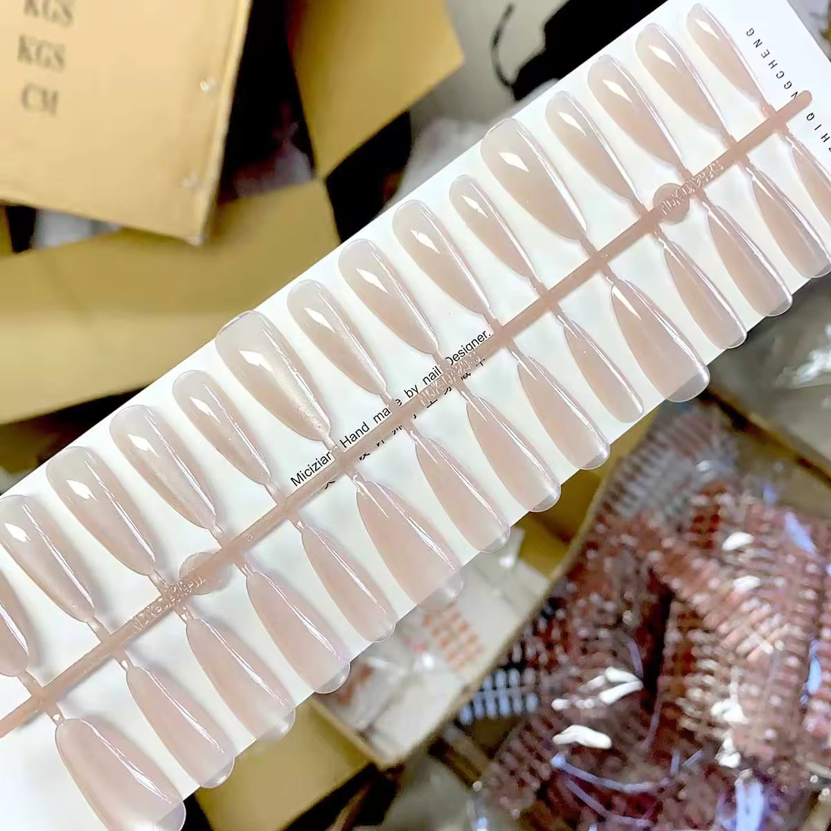 Sleek Soft Nude Ballerina Press-On Nails Set 30 Pieces (T012)