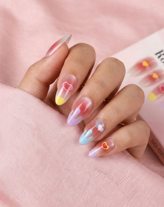 Pretty Pink Heart Cat Eye 12 pcs - Free Sticker Sheet