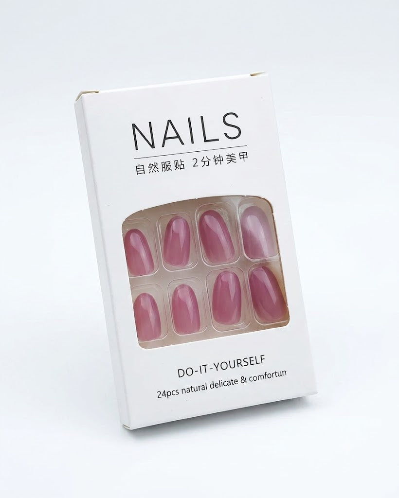 Chic Sheer Lavender Press-On Nails Set 24 Pieces