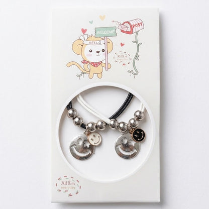 Minimalist Smiley Face Cord Bracelet Set