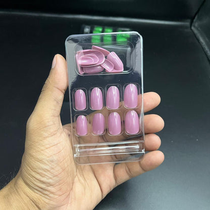 purple pink fake nail