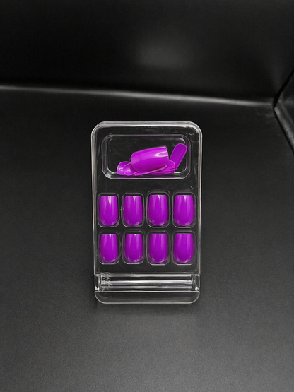 Royal Purple Press-On nails Set 24 pcs - Free Sticker Sheet