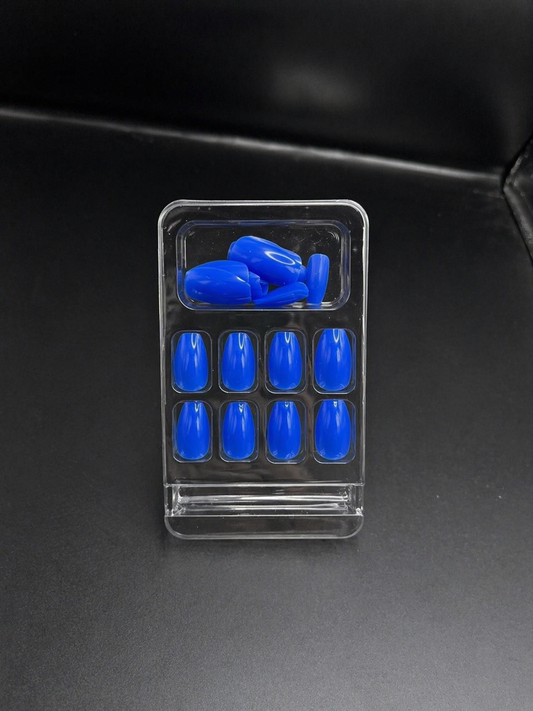 Midnight Blue Press-On nails Set 12 pcs - Free Sticker Sheet