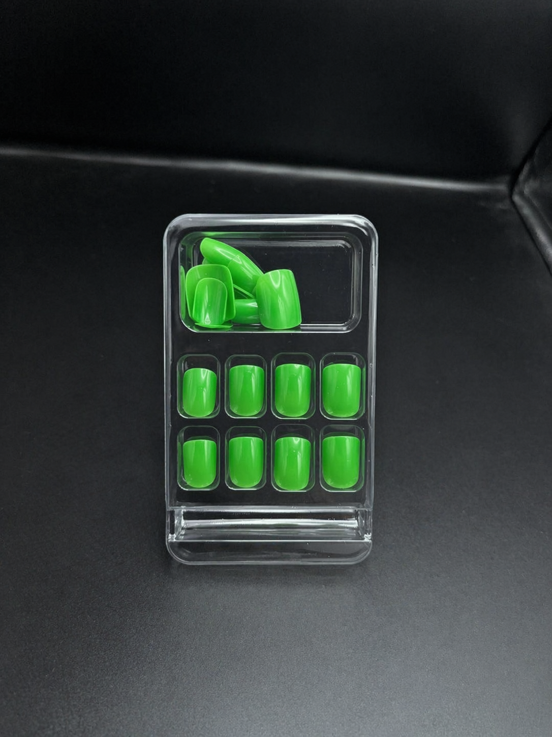 Lime Green Press-On Set 24 pcs - Free Sticker Sheet